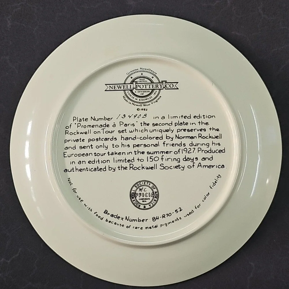 Norman Rockwell European Tour Newell‎ Pottery Plate Set 4pc Brand New